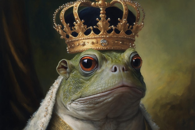 Frog prince with a crown