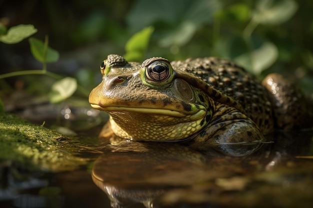 Frog in the rainforest green frog in the rainforest