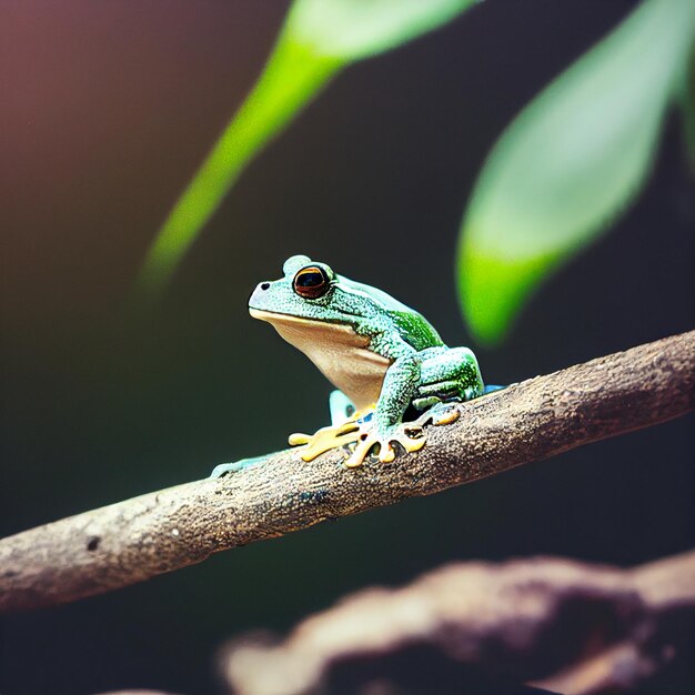 Photo frog in river ecosystem