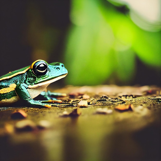 Photo frog in river ecosystem