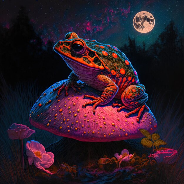 a frog sits on a frog on a frog