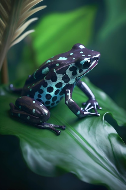 A frog sits on a leaf in the amazon rainforest