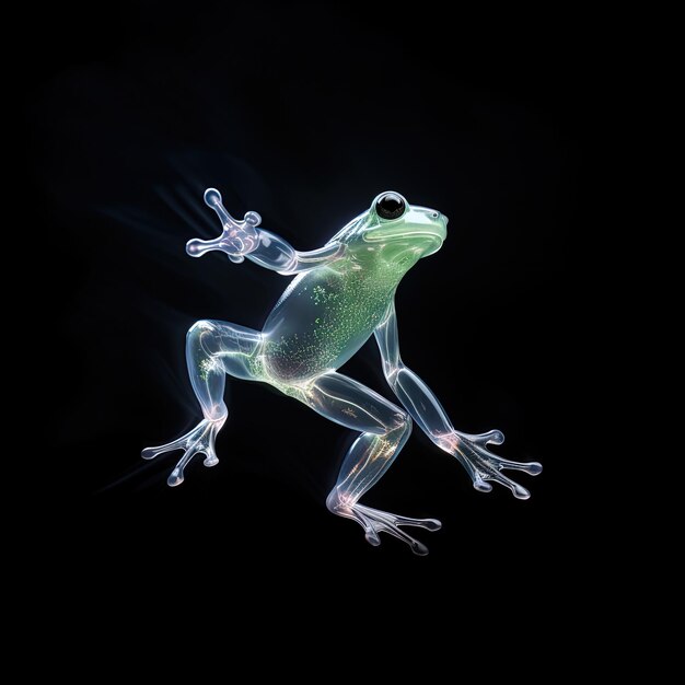 Photo a frog that is in the dark