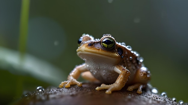 Photo a frog that is sitting on a branch