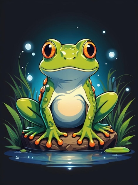 Frog tshirt design sticker