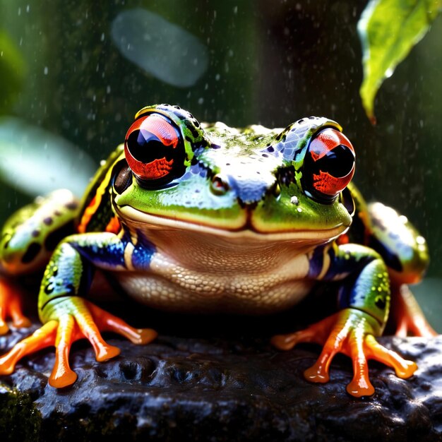 Photo frog wild animal living in nature part of ecosystem