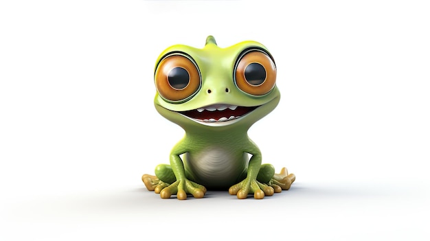 a frog with a big eyes and a big smile.