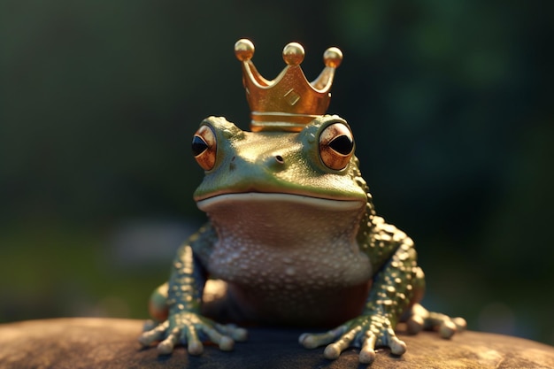 Frog with a crown Generative AI