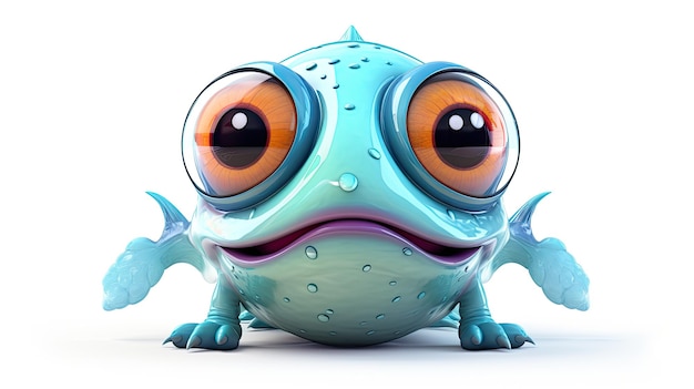 a frog with orange eyes and a blue eyes