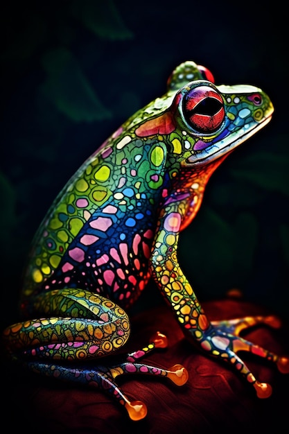 A frog with a red eye.