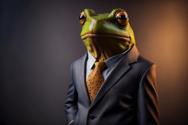 A frog with a suit and tie