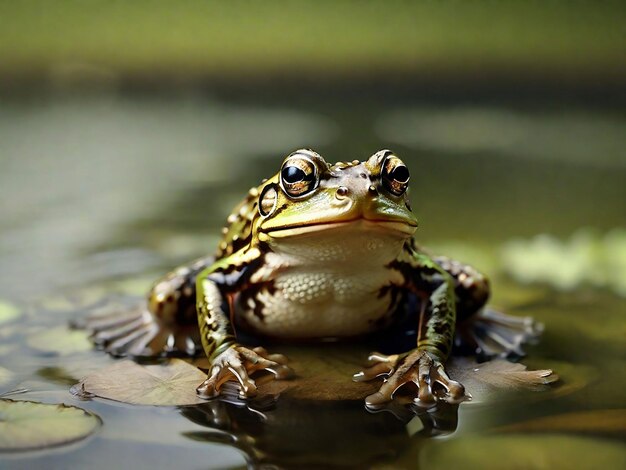 Photo frogs sitting on top of a tree branch