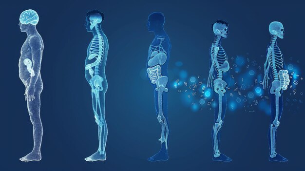 아기 에서 노인 까지 - 한 사람 의 생명 주기 일러스트레이션