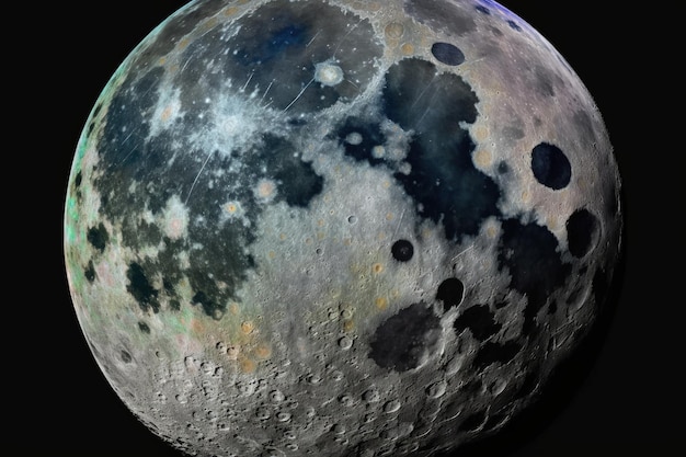 ヨーロッパからの月の詳細な夜景
