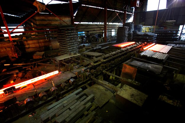 Photo from metal scrap to iron and iron rod making steel factory at demra dhaka bangladesh