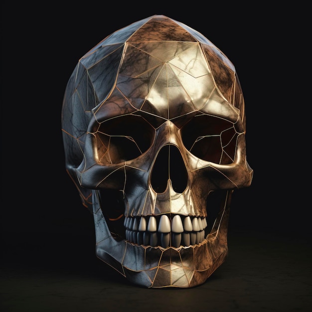 From Mortality to Majesty: An Exquisite Illustration Unveiling the Profound Beauty of the Human Skullcreated with Generative AI technology