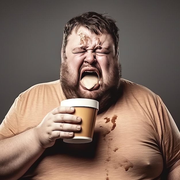 From Sweat to SelfReflection The Journey of an Overweight Man Savoring His Reality with Coffee