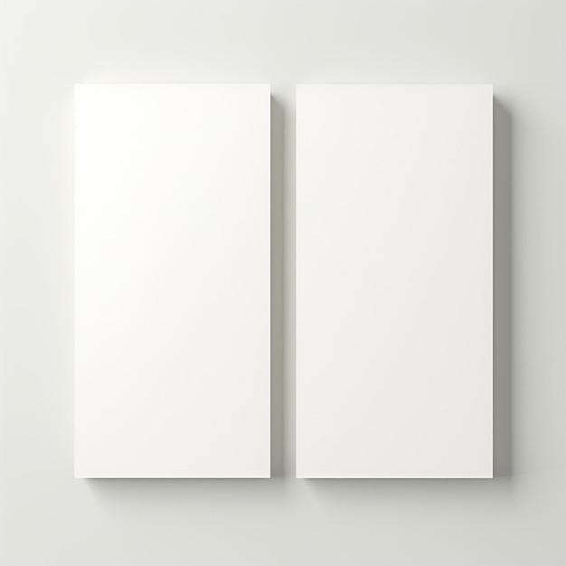 Front and back plain white cards on light background