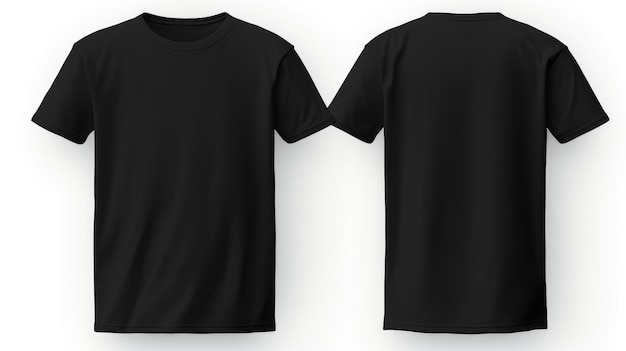 Front and back views of a Black Man Tshrit apparel mockup