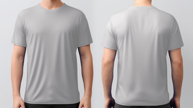 Front and back views of a Grey Man Tshrit apparel mockup