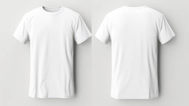 Premium AI Image | Front and back views of a man white apparel Tshrit ...