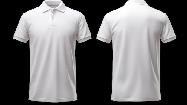 Premium AI Image | Front and back views of a Men white Polo Shirt ...