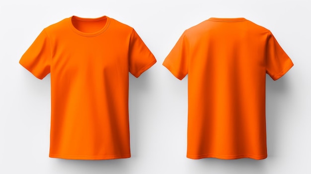 Premium AI Image | Front and back views of a Orange Man Tshrit Apparel ...