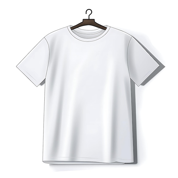 Photo front blank white t shirt with hanger design