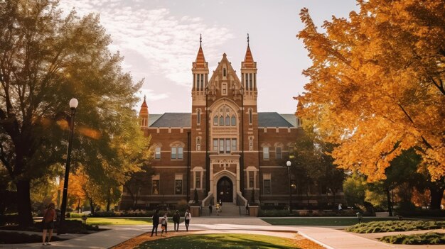 the front of the building