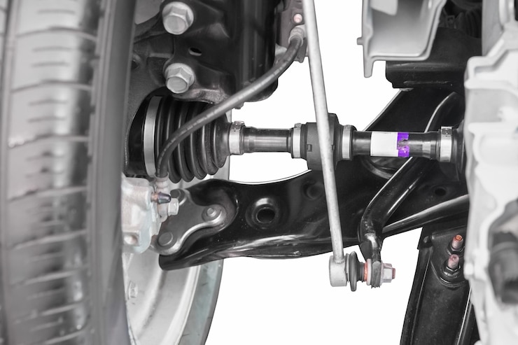 Photo front car suspension system and drive shaft