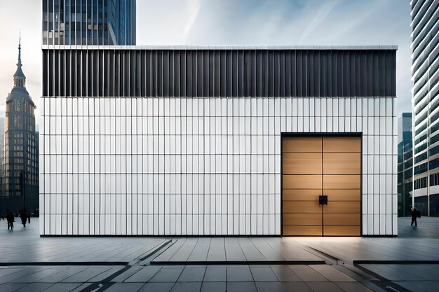 The front door of a building with a black door.