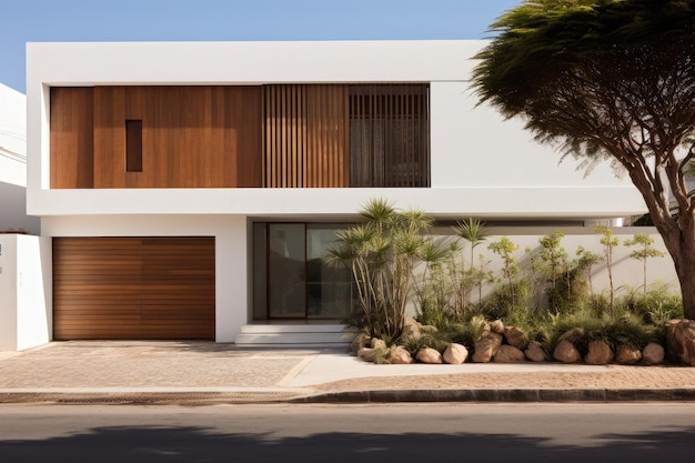 front of facade of a house with modern exterior