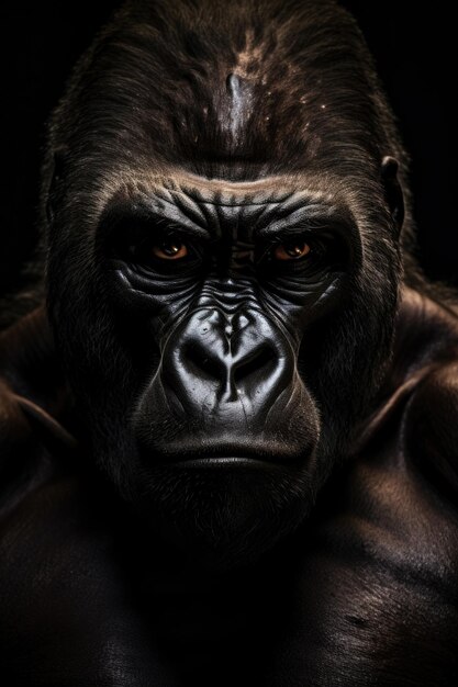 Photo front face dark gorilla