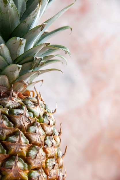 front half view pineapple fruit on beige background