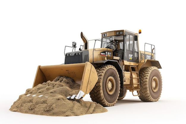 Front loader transports sand for construction Bulk material transportation