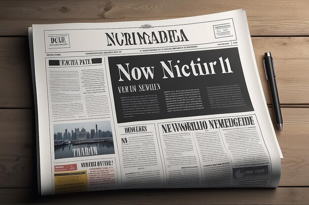 Front Page newspaper design in vector template