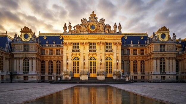 the front of the palace with the golden doors