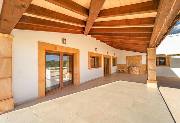 Front porch of a country house in Majorcan style