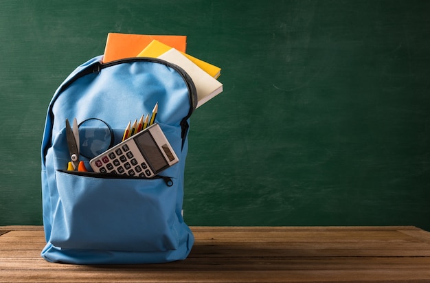 Photo front school bag backpack and stationery accessory