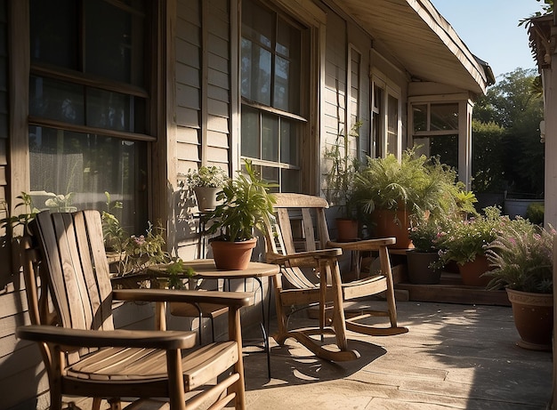 front terrace of the house