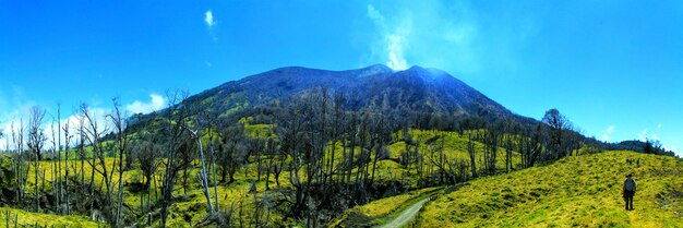 in front of the Turrialba volcano.