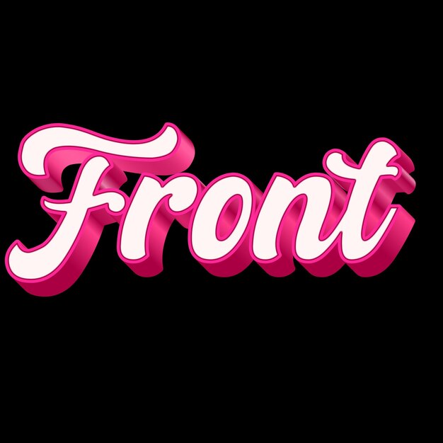 Front Typography 3D Design Pink Black White Background Photo JPG