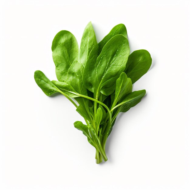 Photo front view of arugula vegetable isolated on white