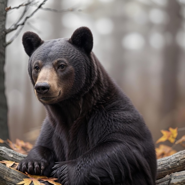 Front view of brown bear ai generated