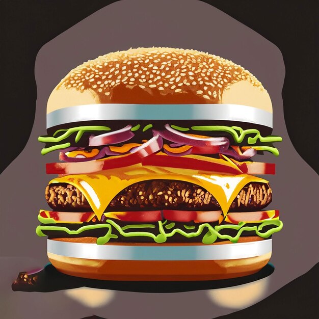 Foto hamburger vista frontale su un supporto
