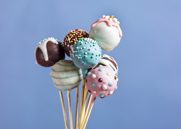 Front view of cake pops