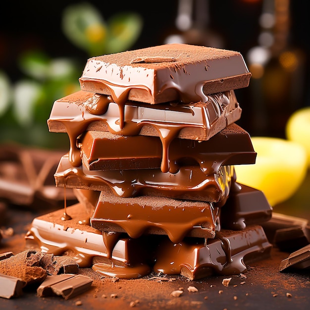 Первый вид шоколада с какао-порошком, сгенерированный ИИ