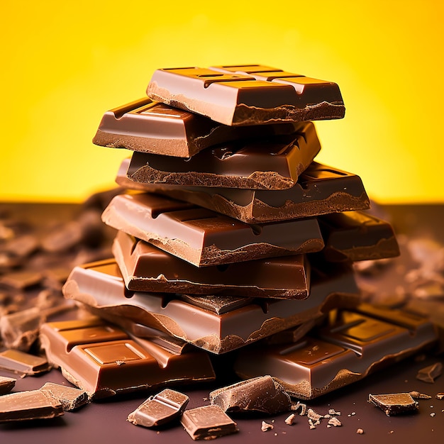 Front view of chocolate with cocoa powder Generated by AI