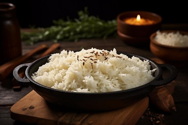 Photo front view cooked rice with dough slices on dark floor dish meal dark food