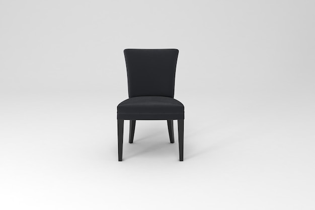 Front view Dark color chair isolated on white background3D Rendering